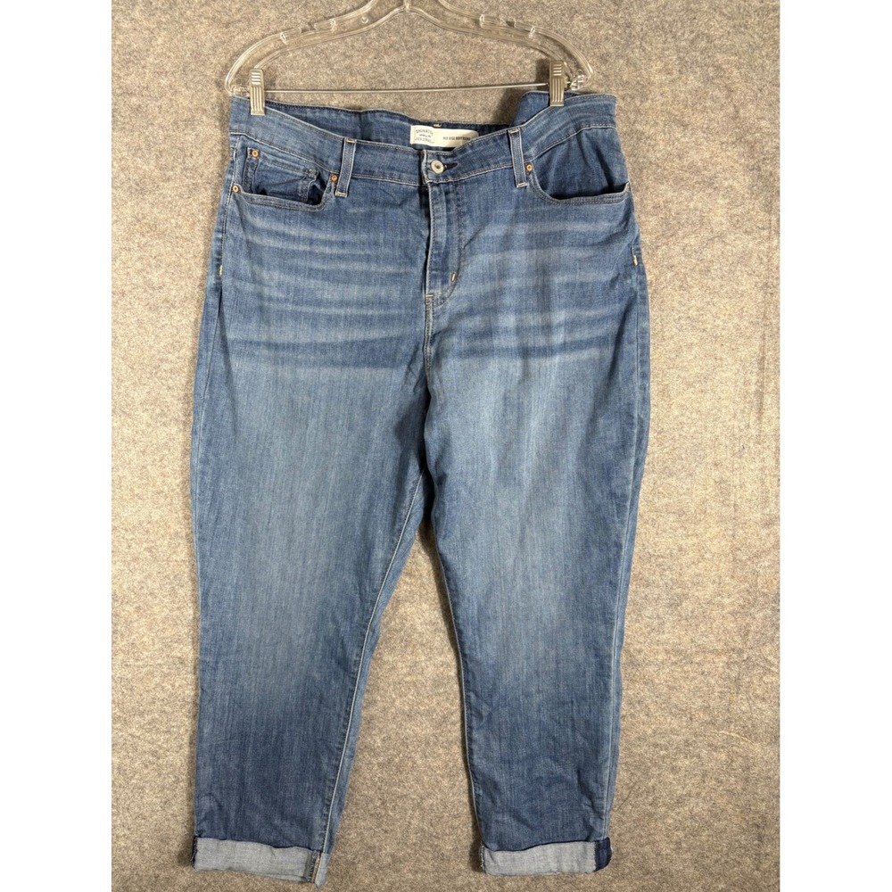 Signature Levi Strauss Mid Rise‎ Boyfriend Jeans Women's Size 20 W35 Blue